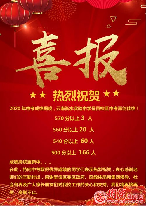 2020中考喜报 | 佳音频传，硕果满枝 —— 云南衡水实验中学呈贡