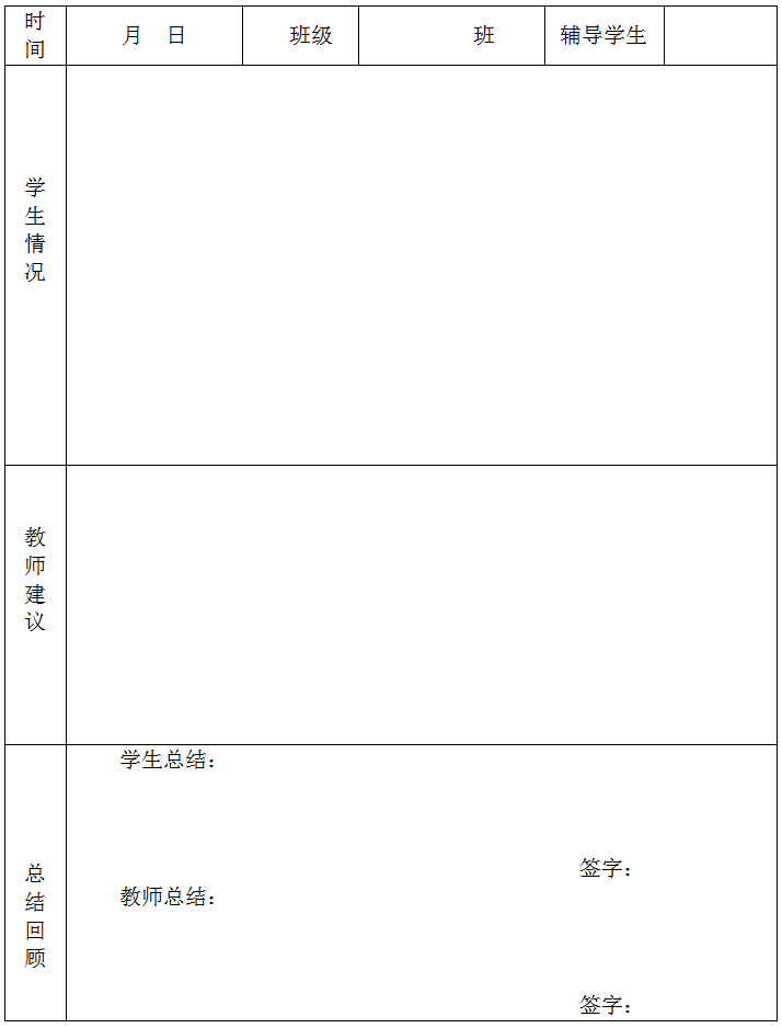 补习学校师生沟通记录表
